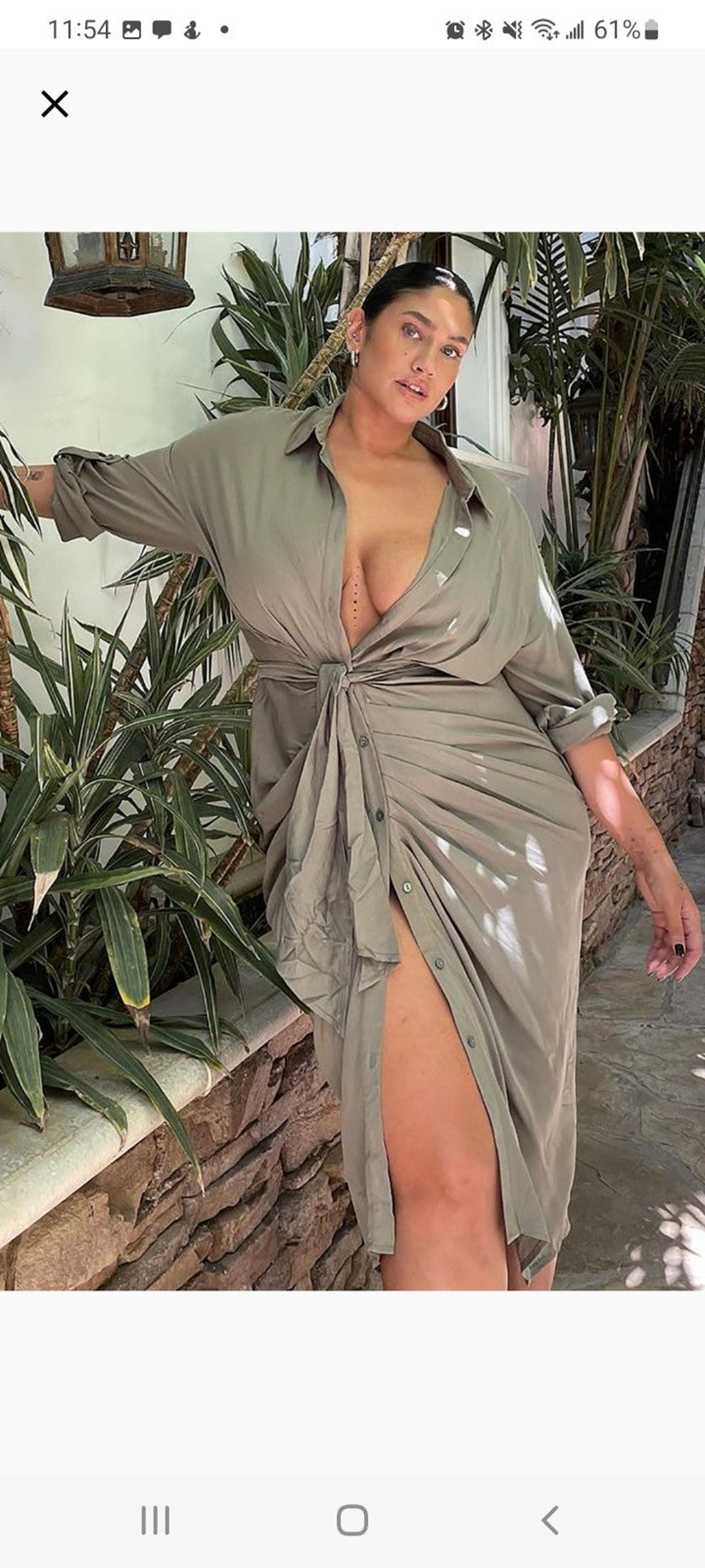 Olive Midi Shirt Dress