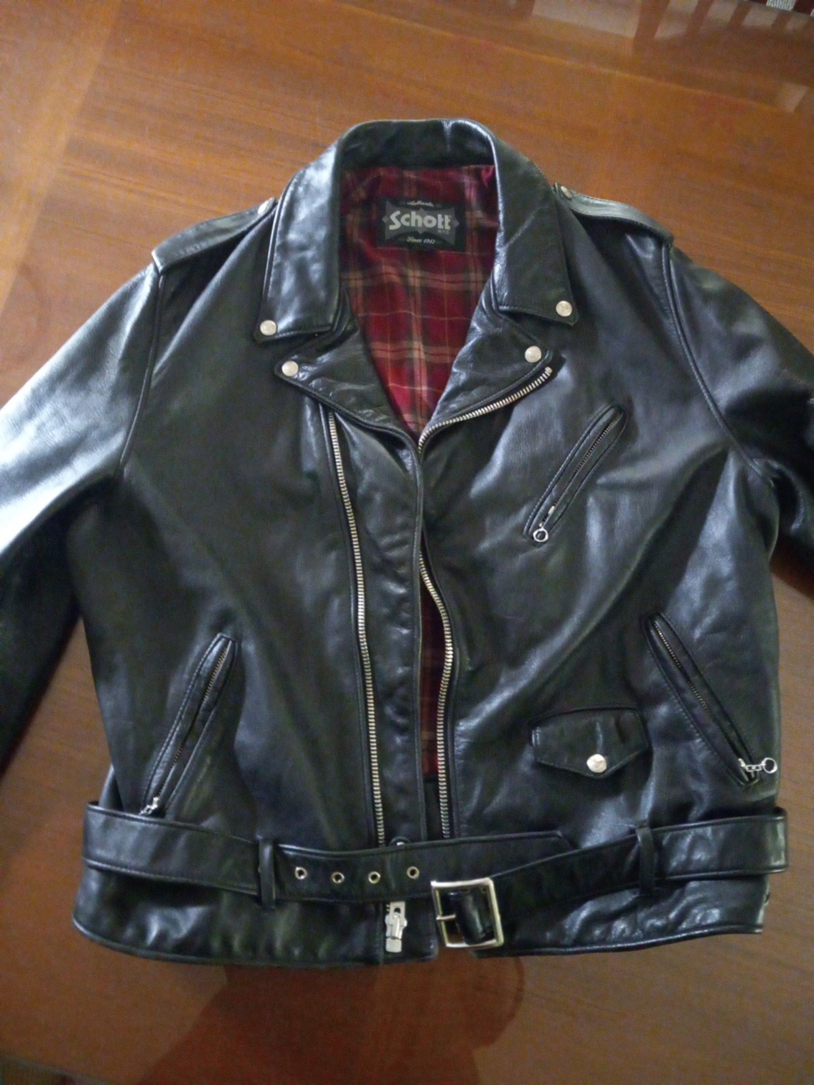 Schott NYC Lightweight Fitted Cowhide Motorcycle Jacket 626