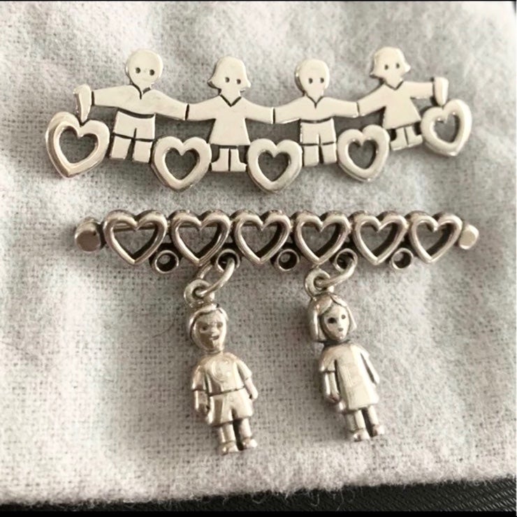 FREE SHIPPING James Avery pins brooches & 2 boy girl charms.