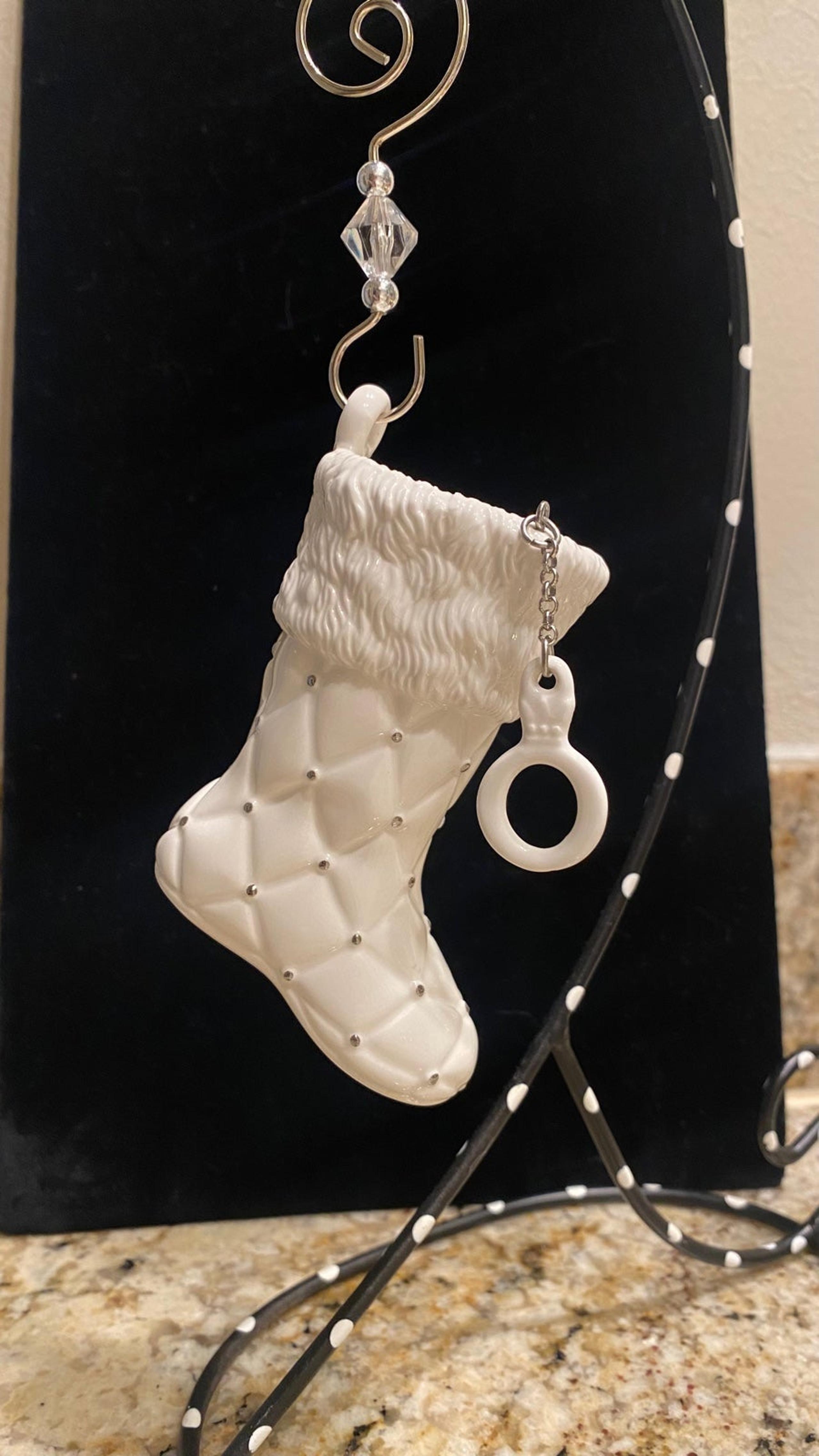 Pandora Christmas large Porcelain Glass Stocking Ornament