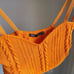 NWOT Zara Cable Knit Orange Set - Crop Top & Short Sleeves Cardigan with Frills