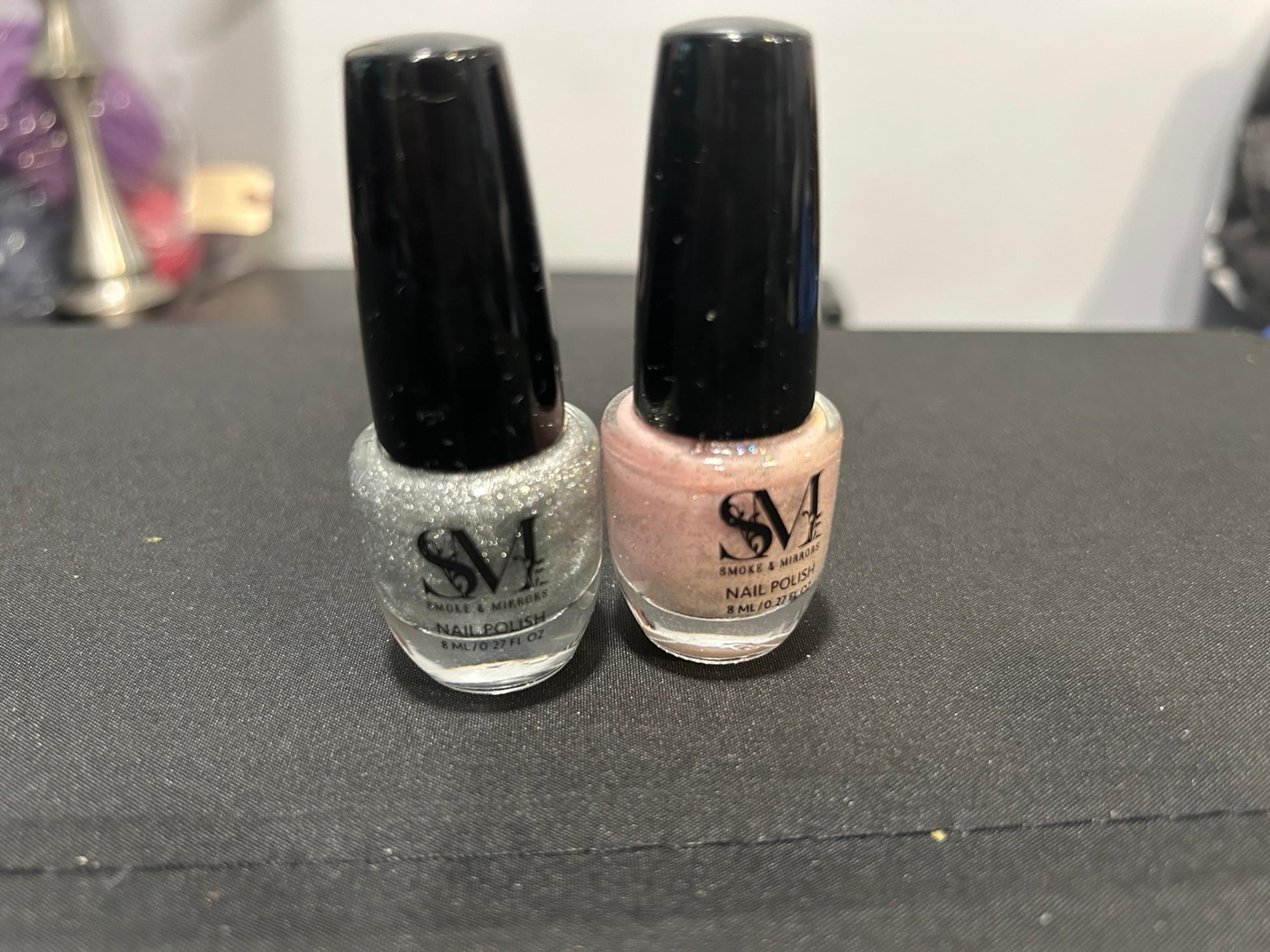 Smoke & Mirrors  sparkle pink  and  silver Nail Polish