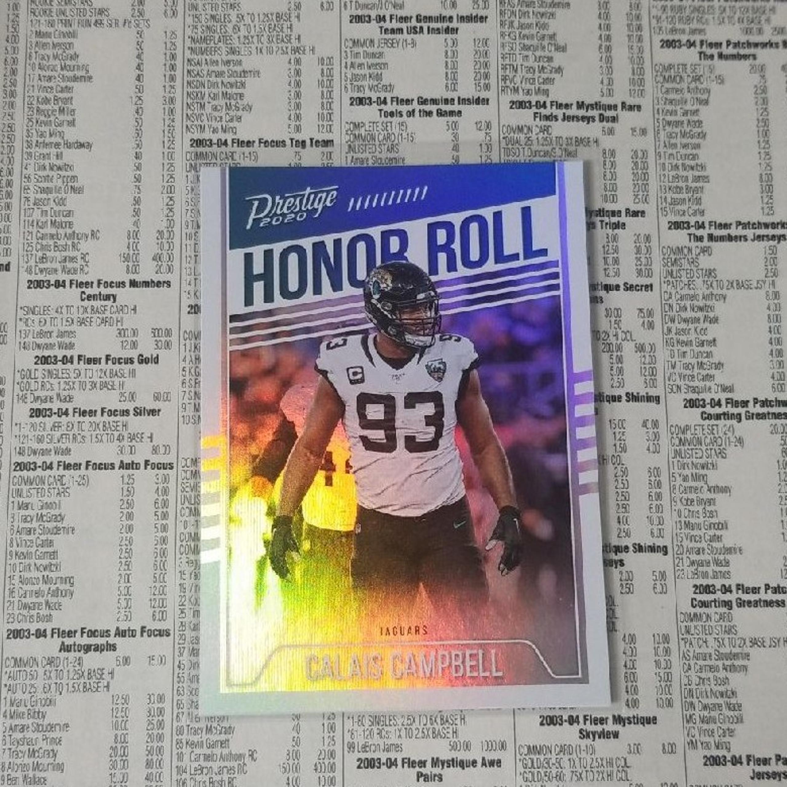 Panini Prestige 2020 Calais Campbell