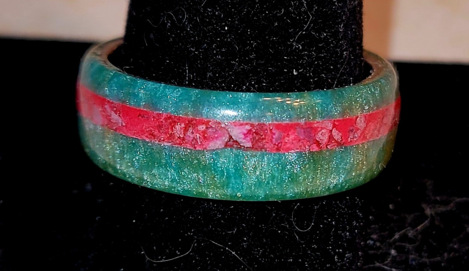Custom handmade epoxy glow ring