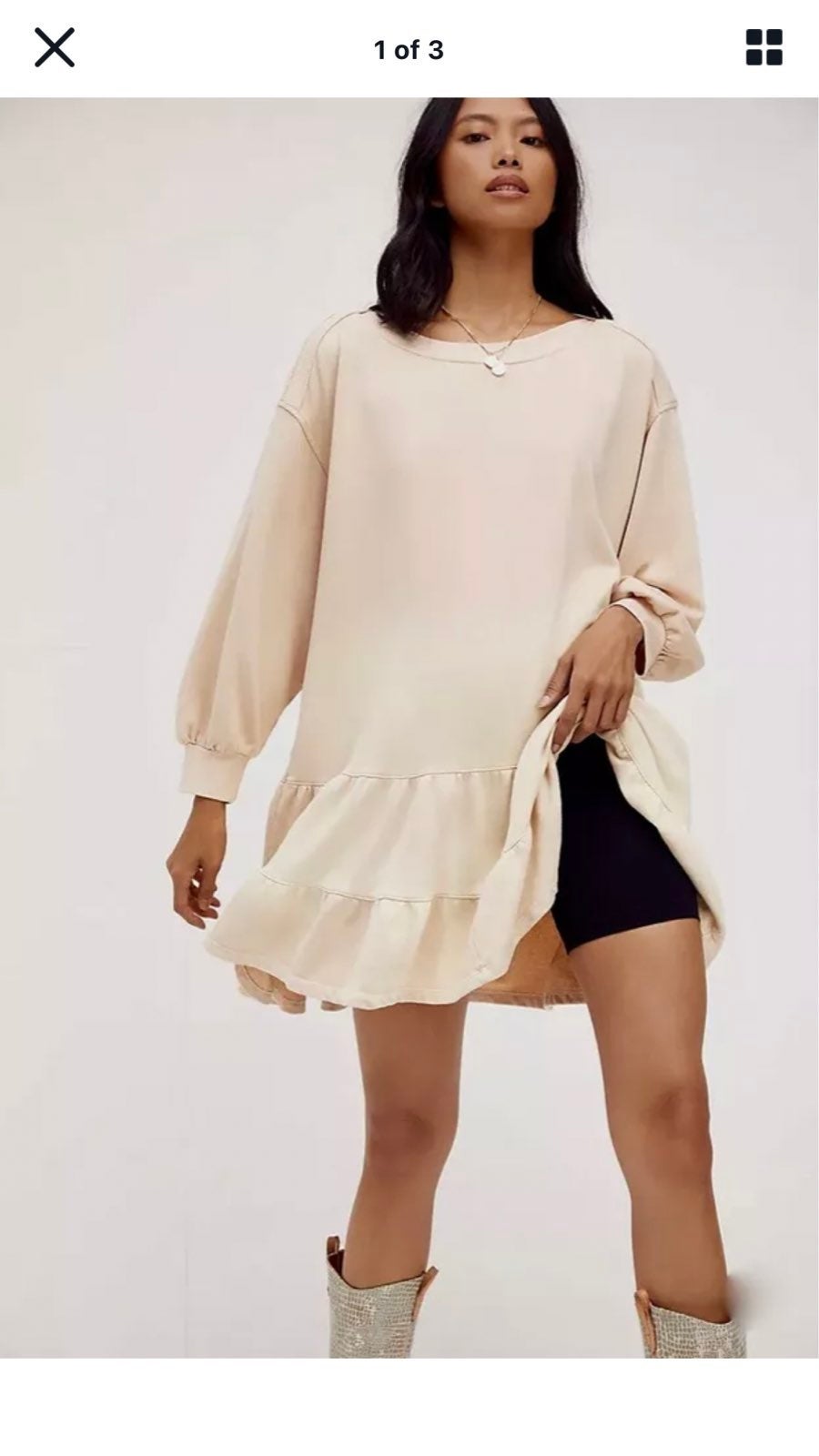 Free People Sweatshirt Dress Ruffle Ombr