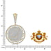 59+ Grams Big 3.25'' Real Silver 14K Gold Over Praying Hands Charm Pendant Chain