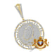 59+ Grams Big 3.25'' Real Silver 14K Gold Over Praying Hands Charm Pendant Chain