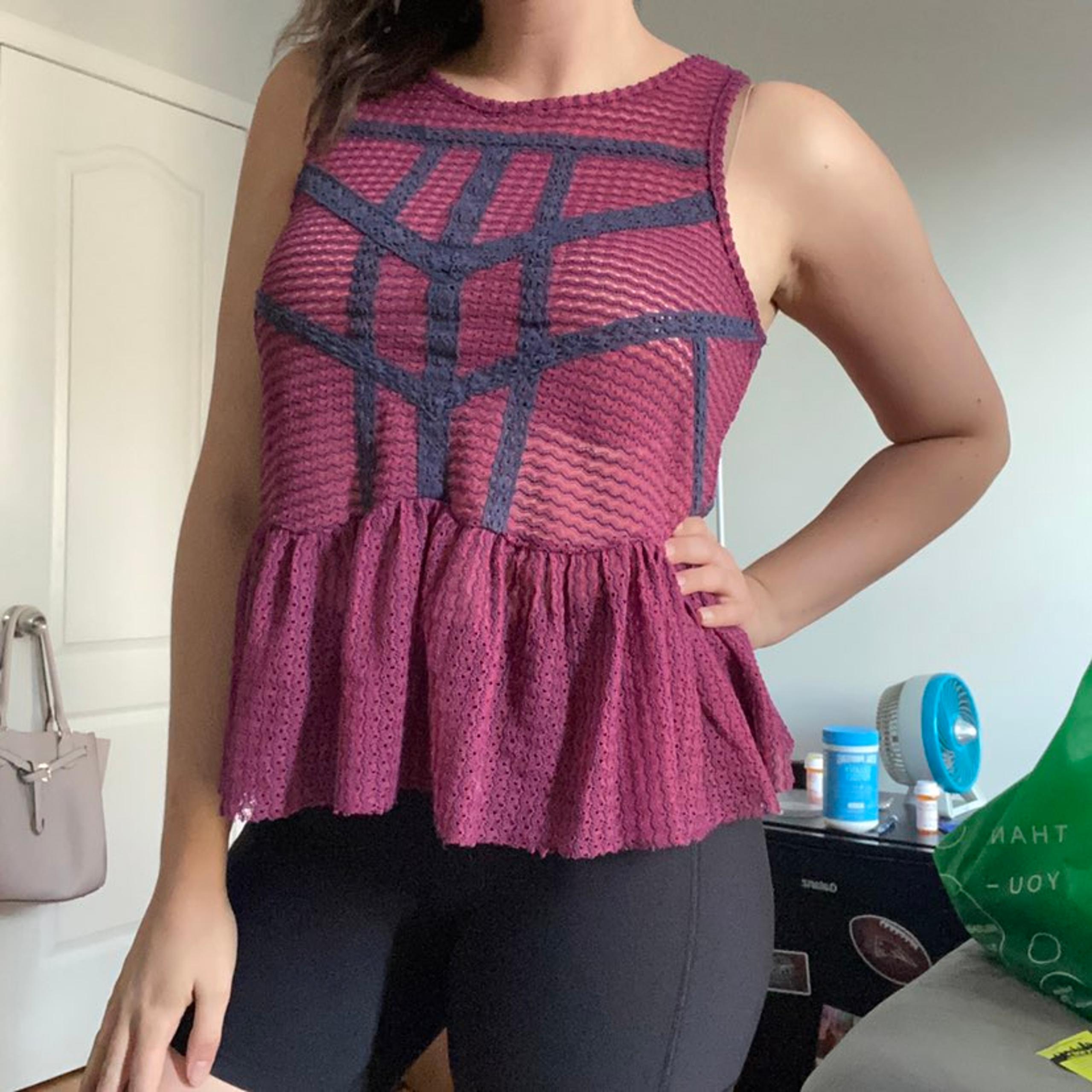 Free People Pink Peplum Top