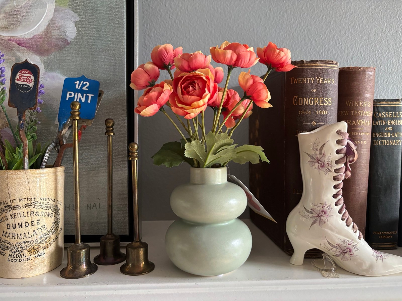 Faux Ranunculus in Vase