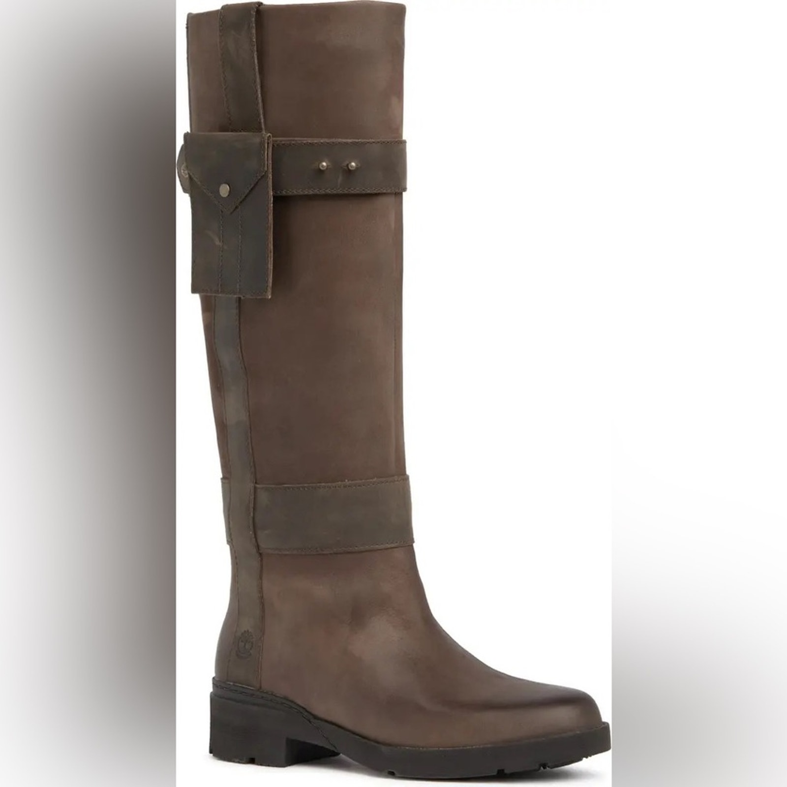 Timberland Graceyn Tall Pull-On Brown Waterproof Leather Riding Boots Size 6.5M