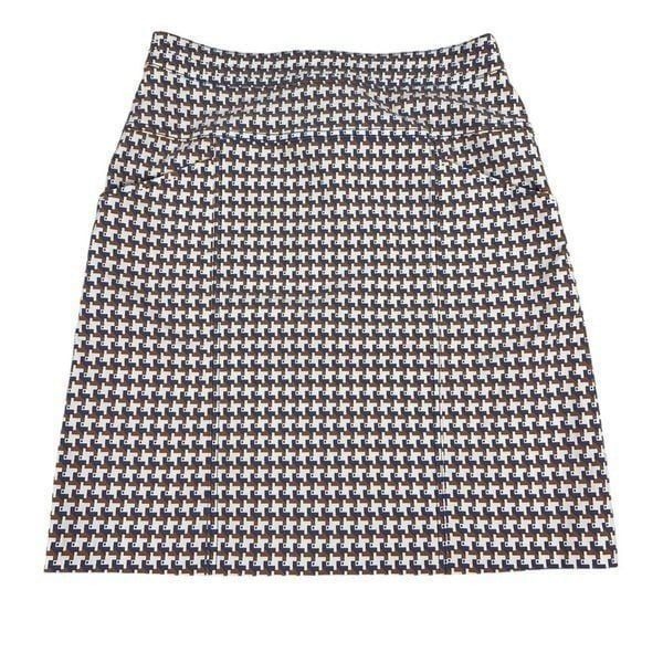 J. McLaughlin Geometric Houndstooth Pencil Skirt size 4
