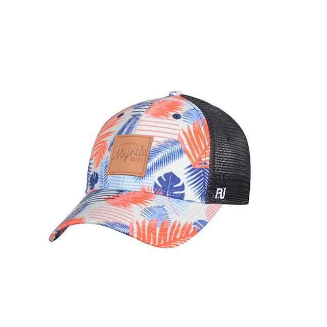 Colorful Summer Style PU Badge Beautiful Curved Peak Cap