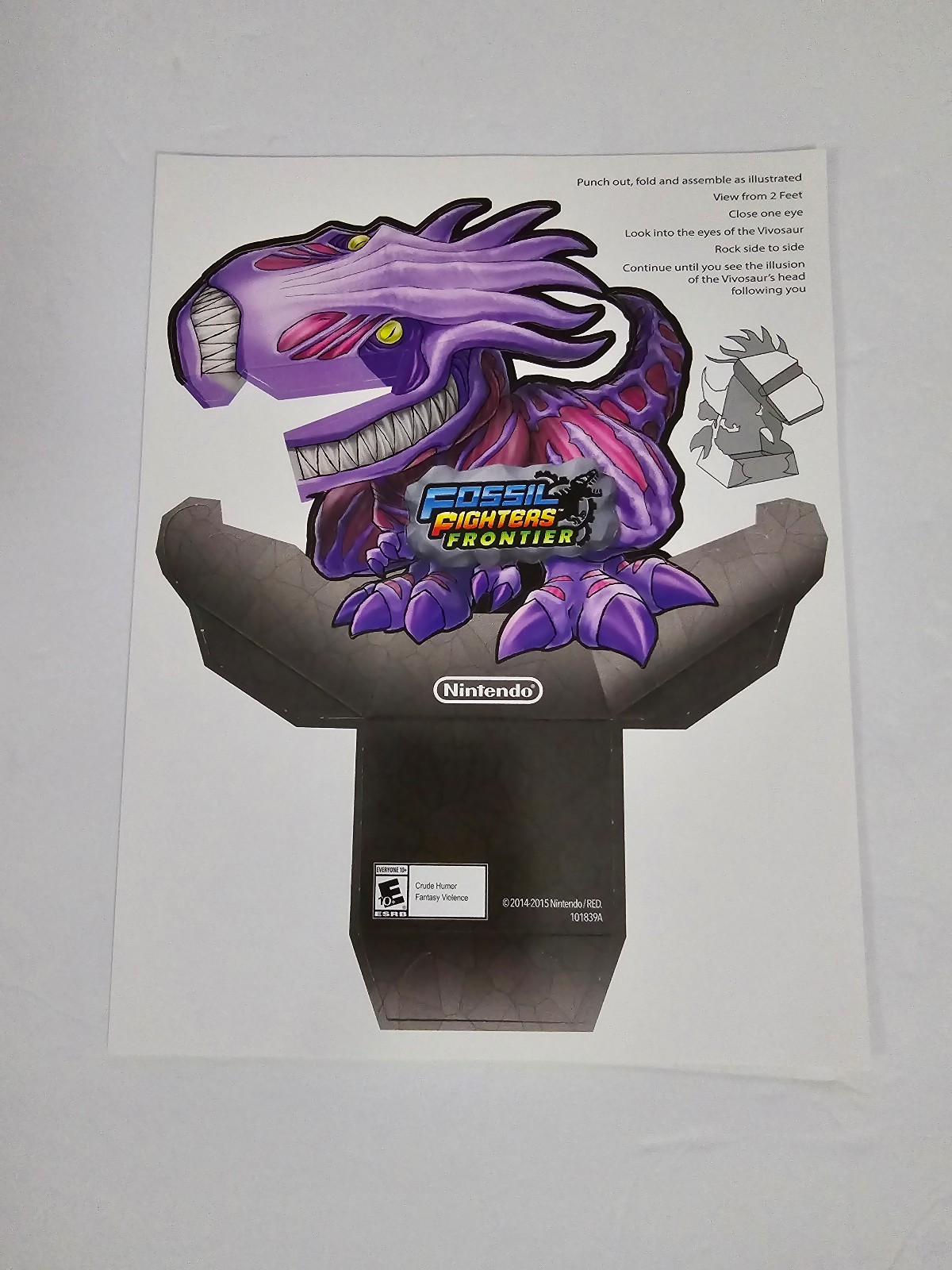 RARE FOSSIL FIGHTERS FRONTIER NINTENDO 3DS PROMO DISPLAY