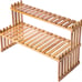 Natural Bamboo Indoor Plant Stand for Desk, 2 Tier Desktop Shelf Organizer Rack