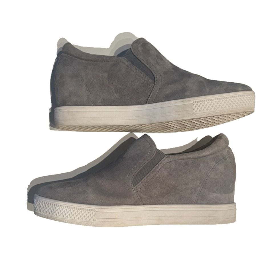Caslon Austin Slip On Wedge Sneaker Gray Suede Size 9