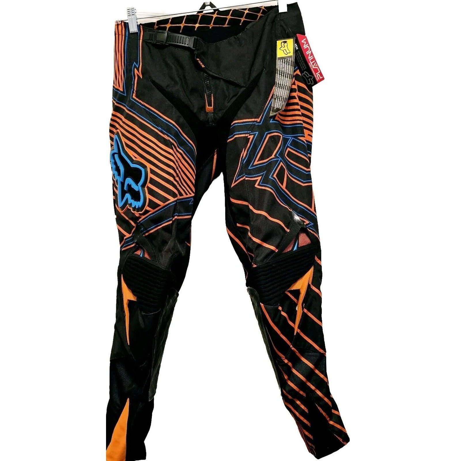 Fox Racing Platinum Riding Pants Motorcross Dirtbike Black/Orange Mens 28 NWT