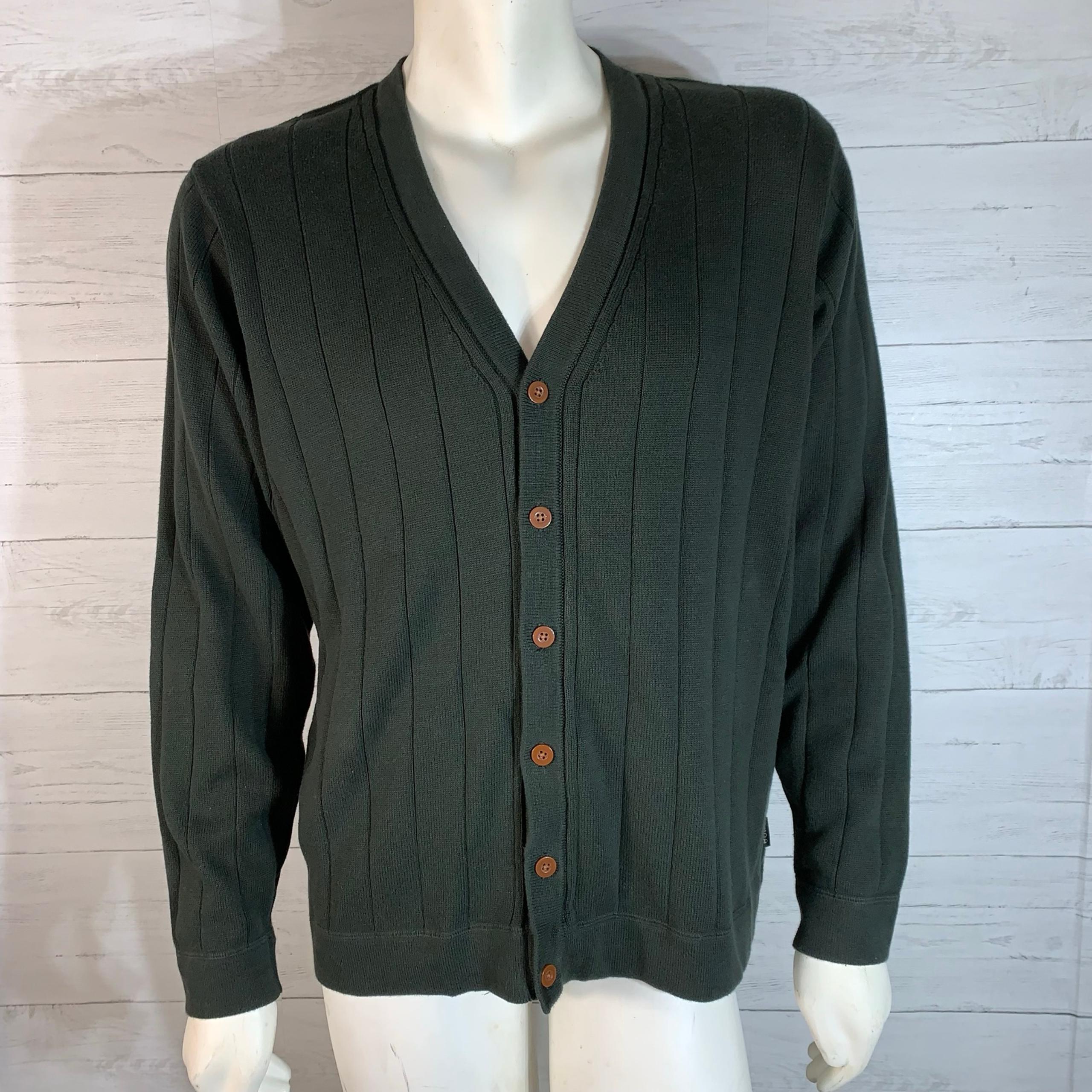IZOD Men’s Green Cardigan Button Up Grandpa Sweater Long Sleeve Sz M preppy