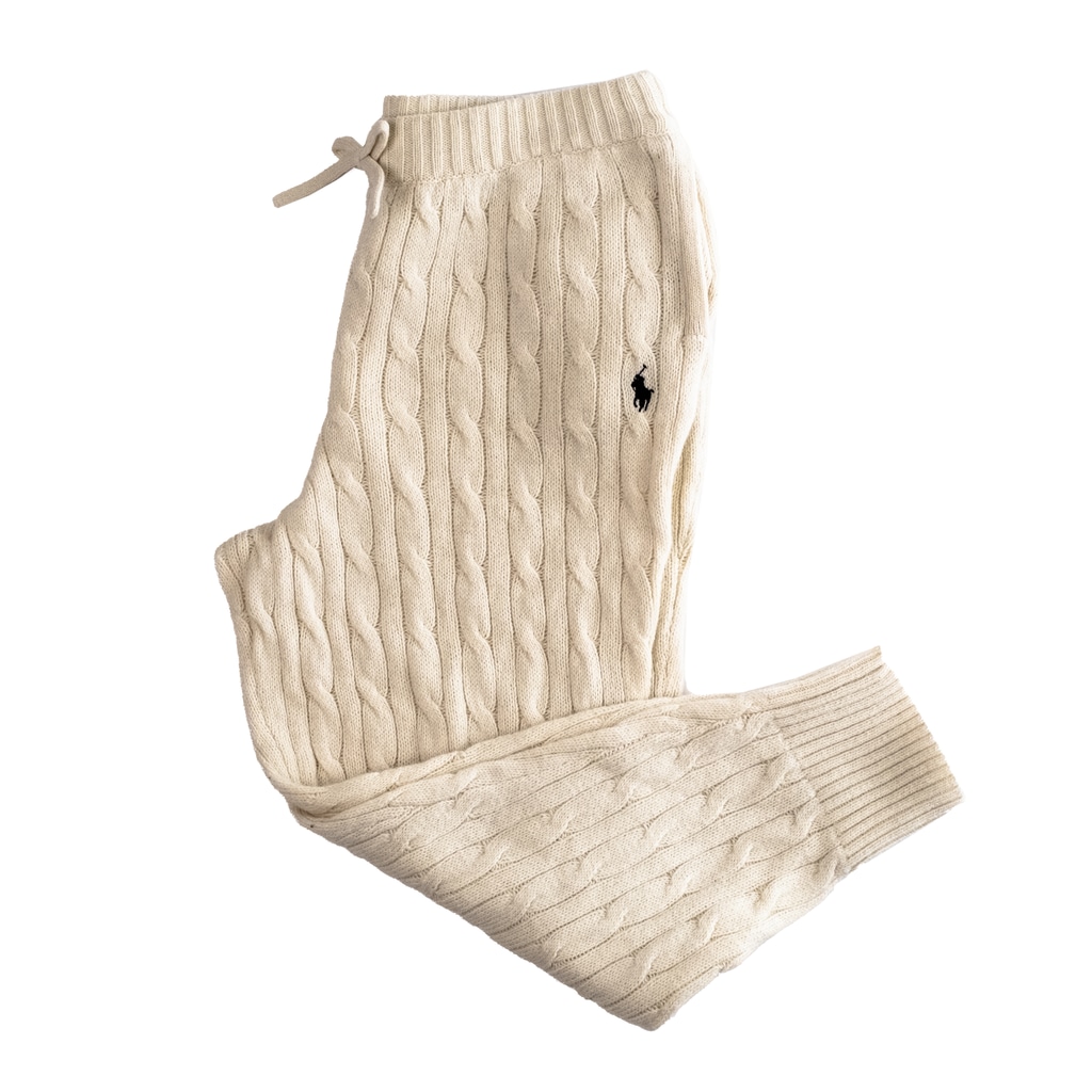 NWOT Polo Ralph Lauren Girls Boys Cable Knit Pants Trousers Oatmeal - Size 6/6X