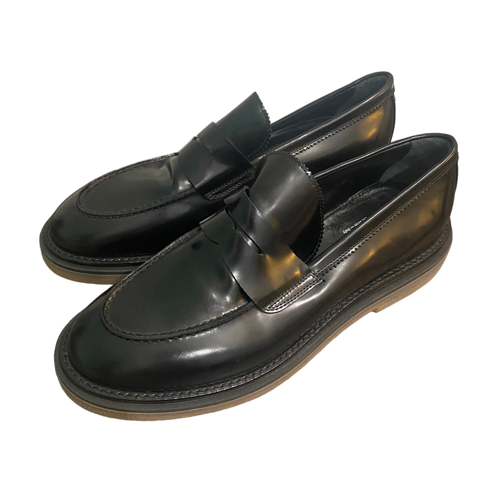 AGL Sirena Penny Loafer Shoes Slip On in Black Leather Size EU 39 US 9 Preppy