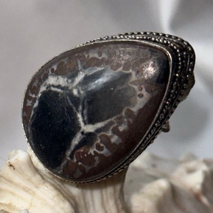 Sale* Cappuccino Jasper handcrafted vintage inspired statement ring 8.75 - 9
