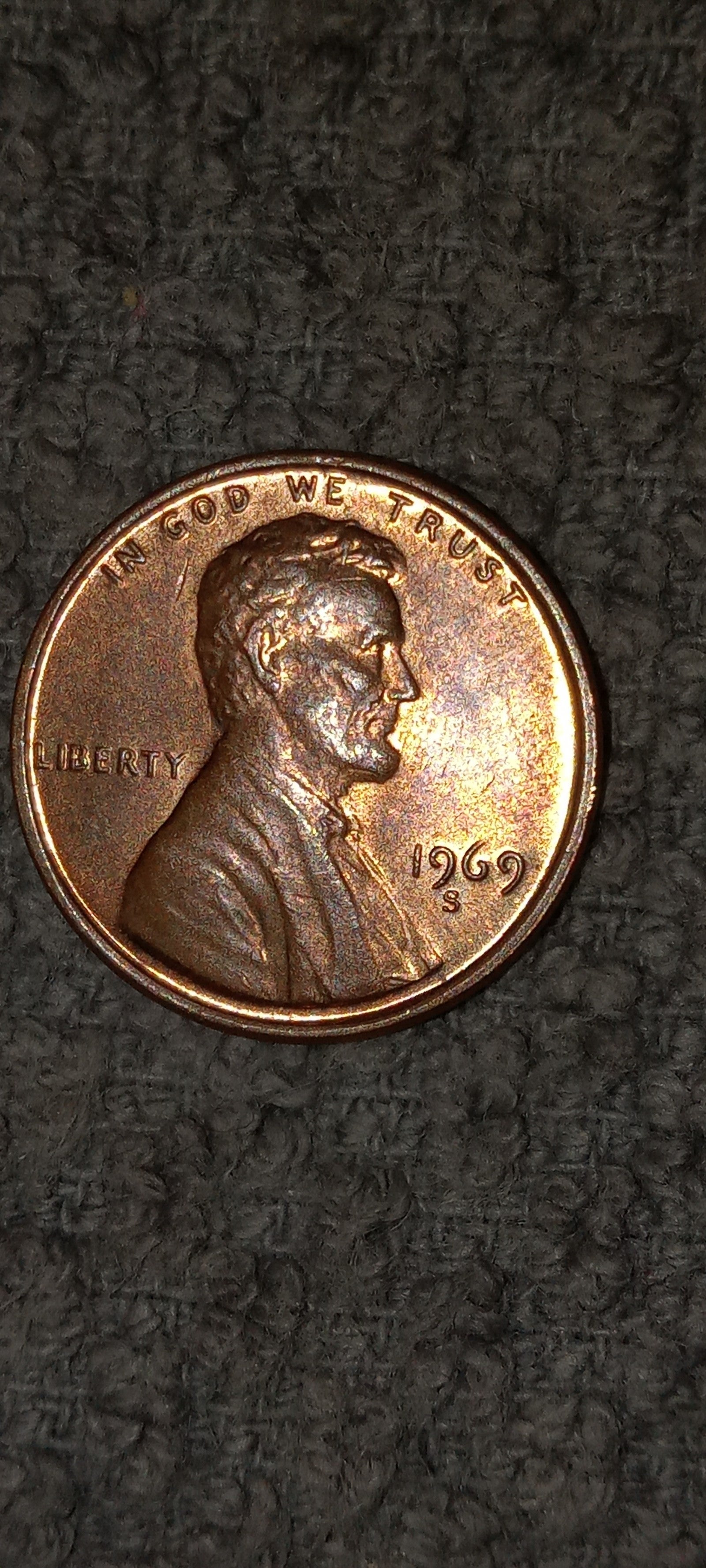 US,1969,S LINCOLN PENNY.