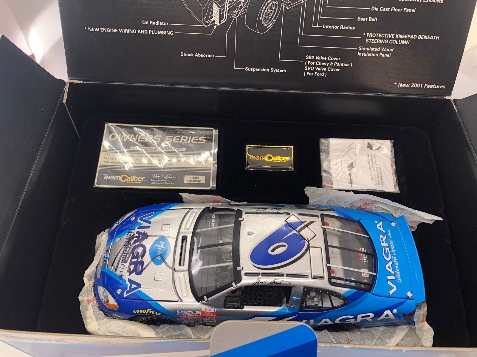 Signed 2001 MARK MARTIN #6 VIAGRA FORD