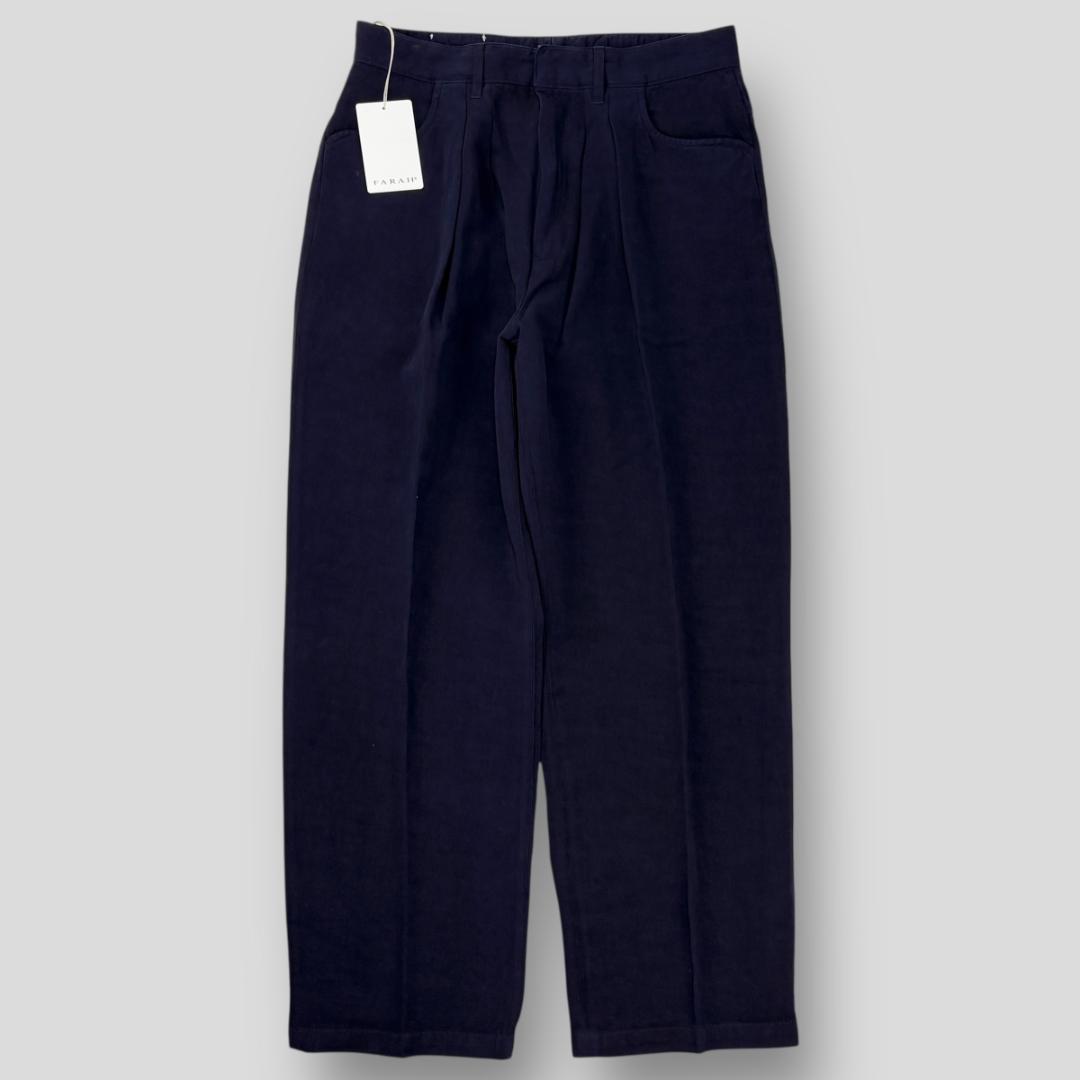 FARAH / Two Tuck Wide Tapered Pants (Cotton Drill-Navy) | twelve