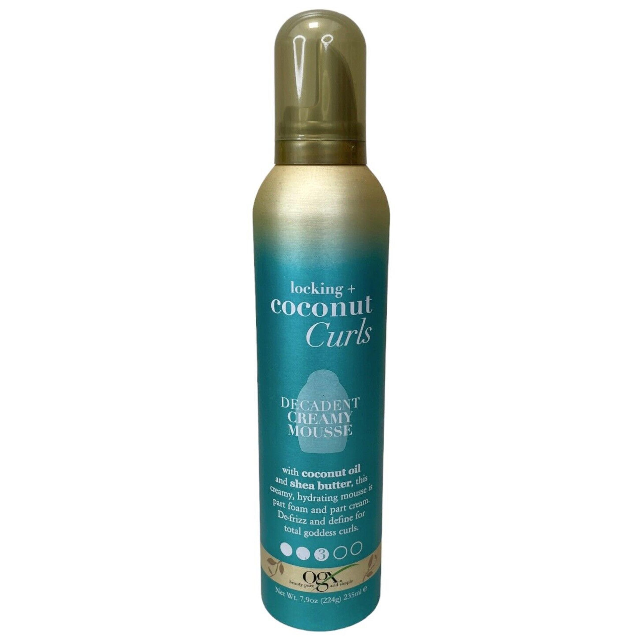 OGX Locking + Coconut Curls Decadent Creamy Mousse, 7.9 Ounce - NEW