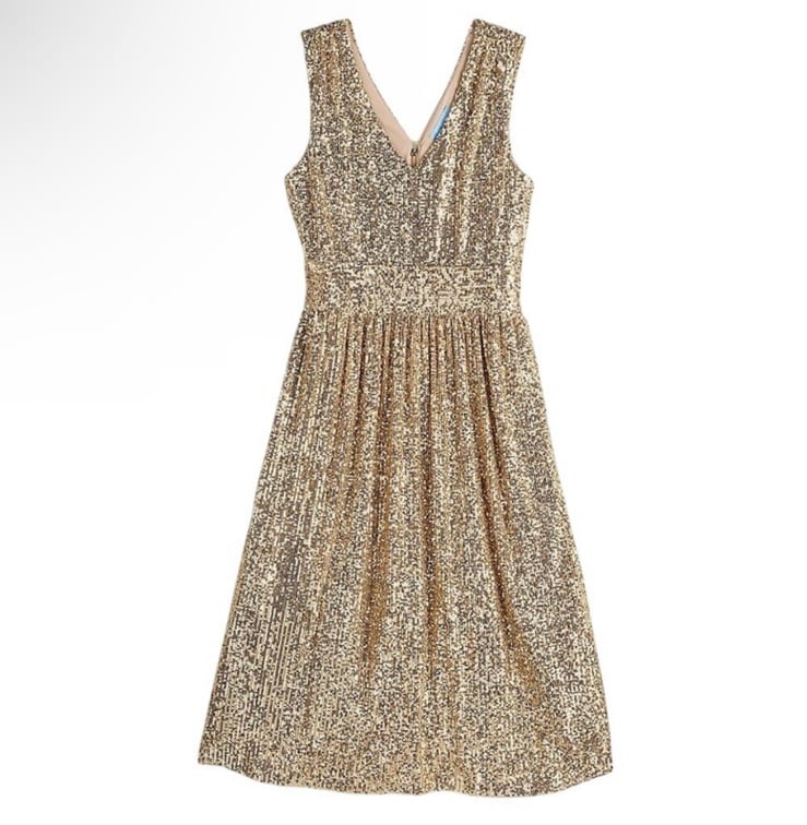 Draper James RSVP gold sequin dress