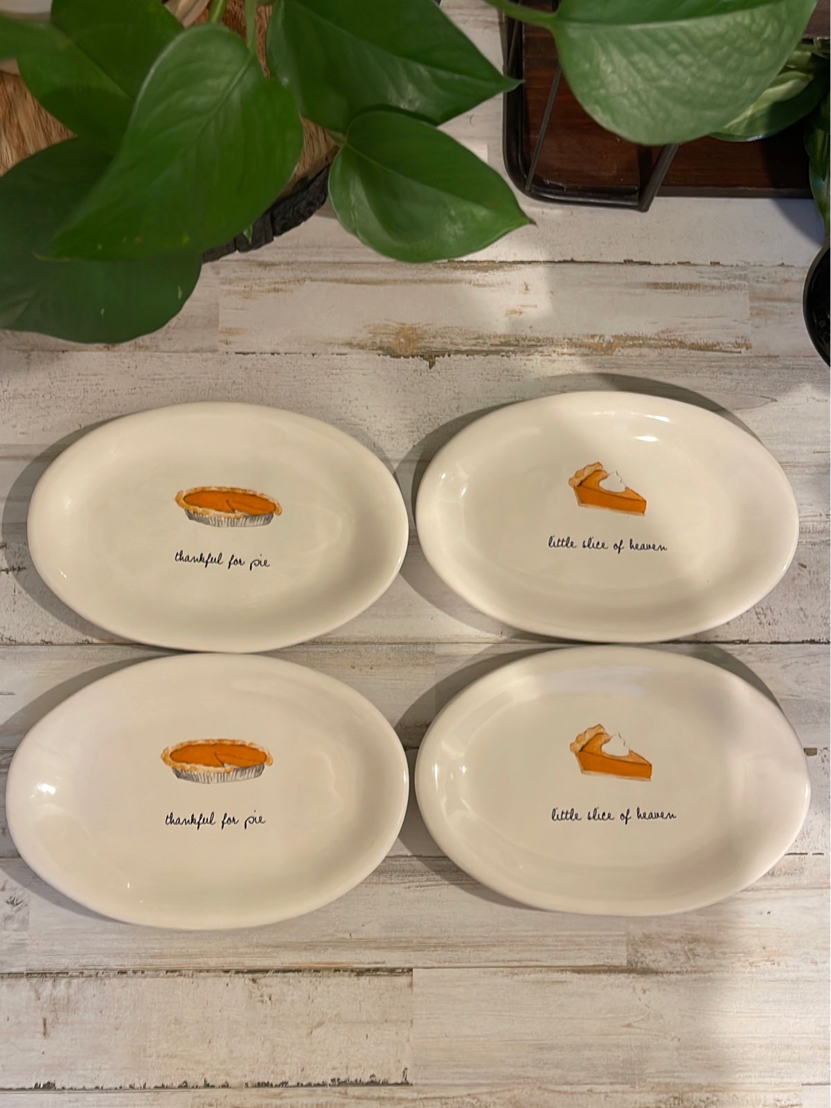 Rae Dunn Thanksgiving pie plates