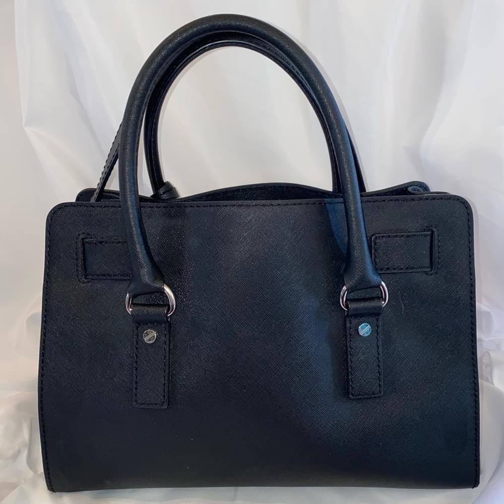 Michael Kors Hamilton Saffiano Black Leather Satchel w/Crossbody Shoulder Strap