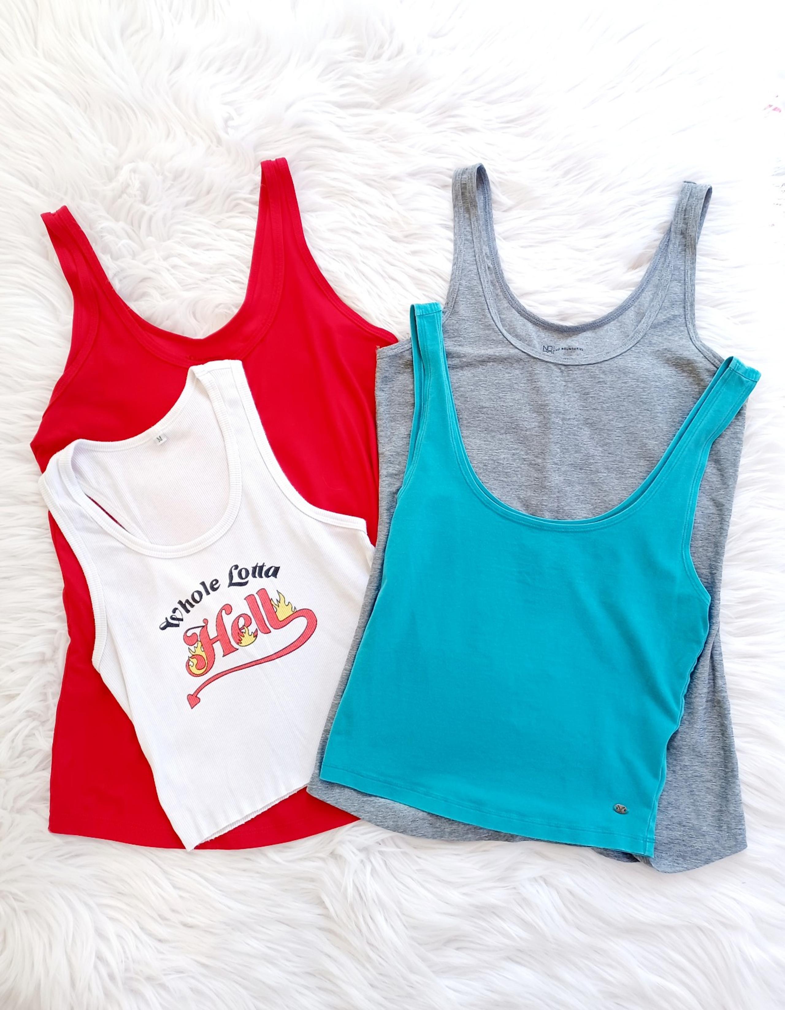 FREESHIP 4 Tank Tops Red White Blue Gray Very Soft No Boundaries America Eagle M