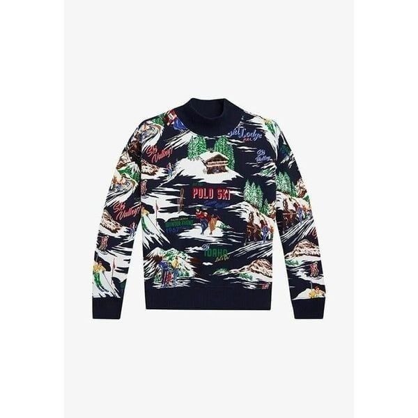 Polo Ralph Lauren Boys Ski Print Sweatshirt Sweater Size XL 16 Navy 313877925001