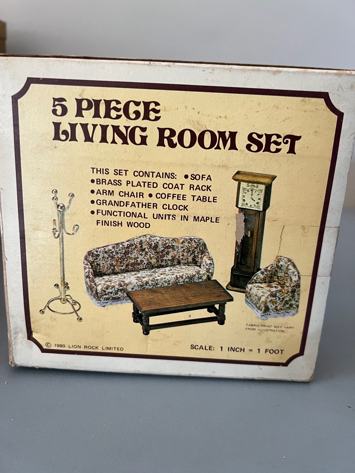 Vintage 5 piece Living Room Set scale 1980s- doll house furniture Vintage 5 piece Living Room Set scale 1980s- doll house furniture