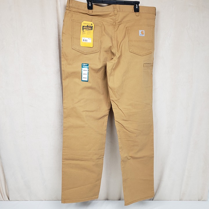 Carhartt Men's 40x34 Rugged Rigby Relaxed Canvas 5-Pocket Work Pant Hickory 2517