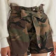 Marissa Webb Banks High Waist Canvas Camo Boyfriend Short