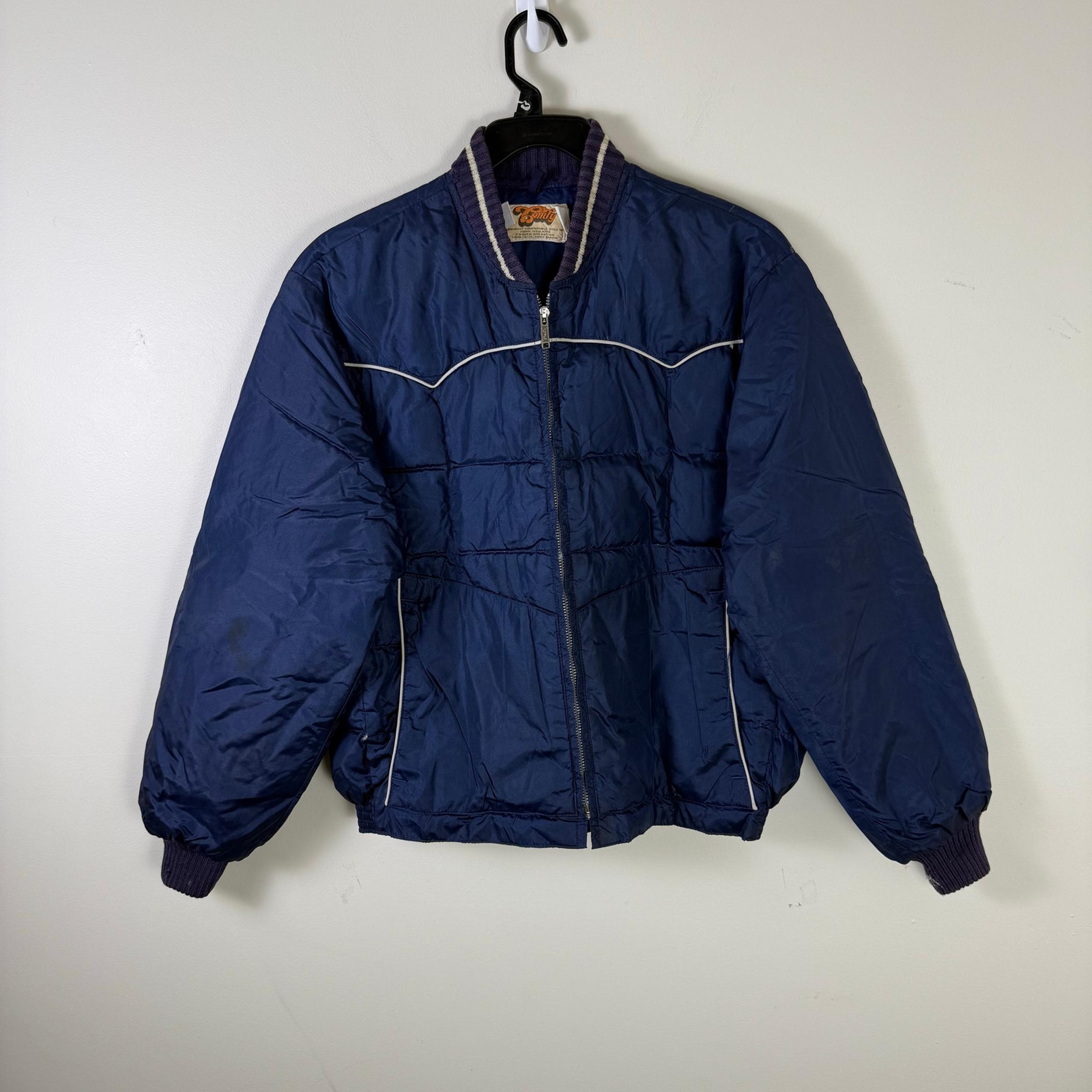 Vintage 80s Comfy Puffer down Coat western gorpcore casual mens size Small