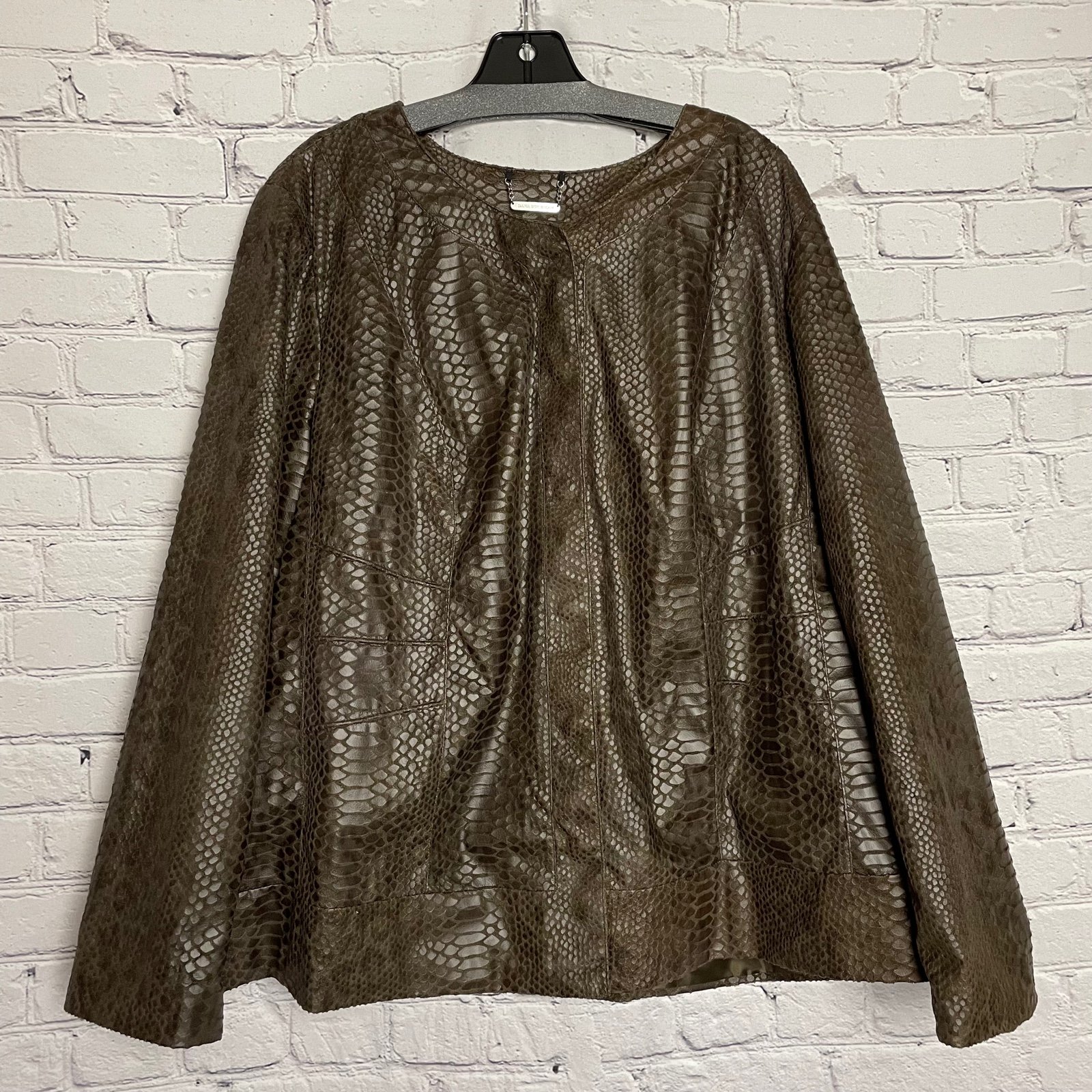 Dana Buchman Brown Snake Print Jacket Size 2X