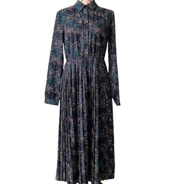 NWT The Korner Floral Front Button Collar Neck Maxi Dress in Size Small