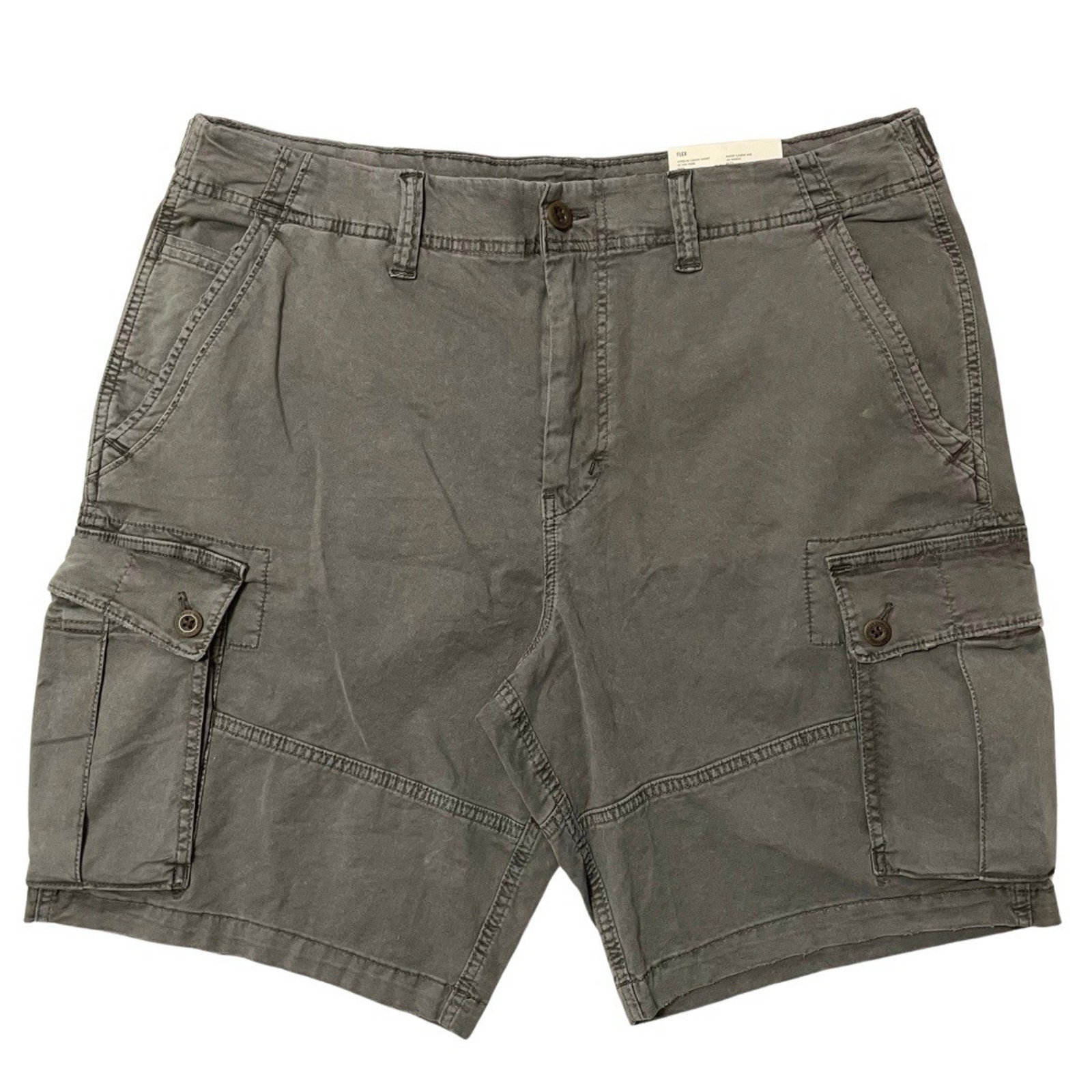 American Eagle Lived-in Cargo Shorts Men’s Size 38 Gray 10” Inseam Pockets NEW