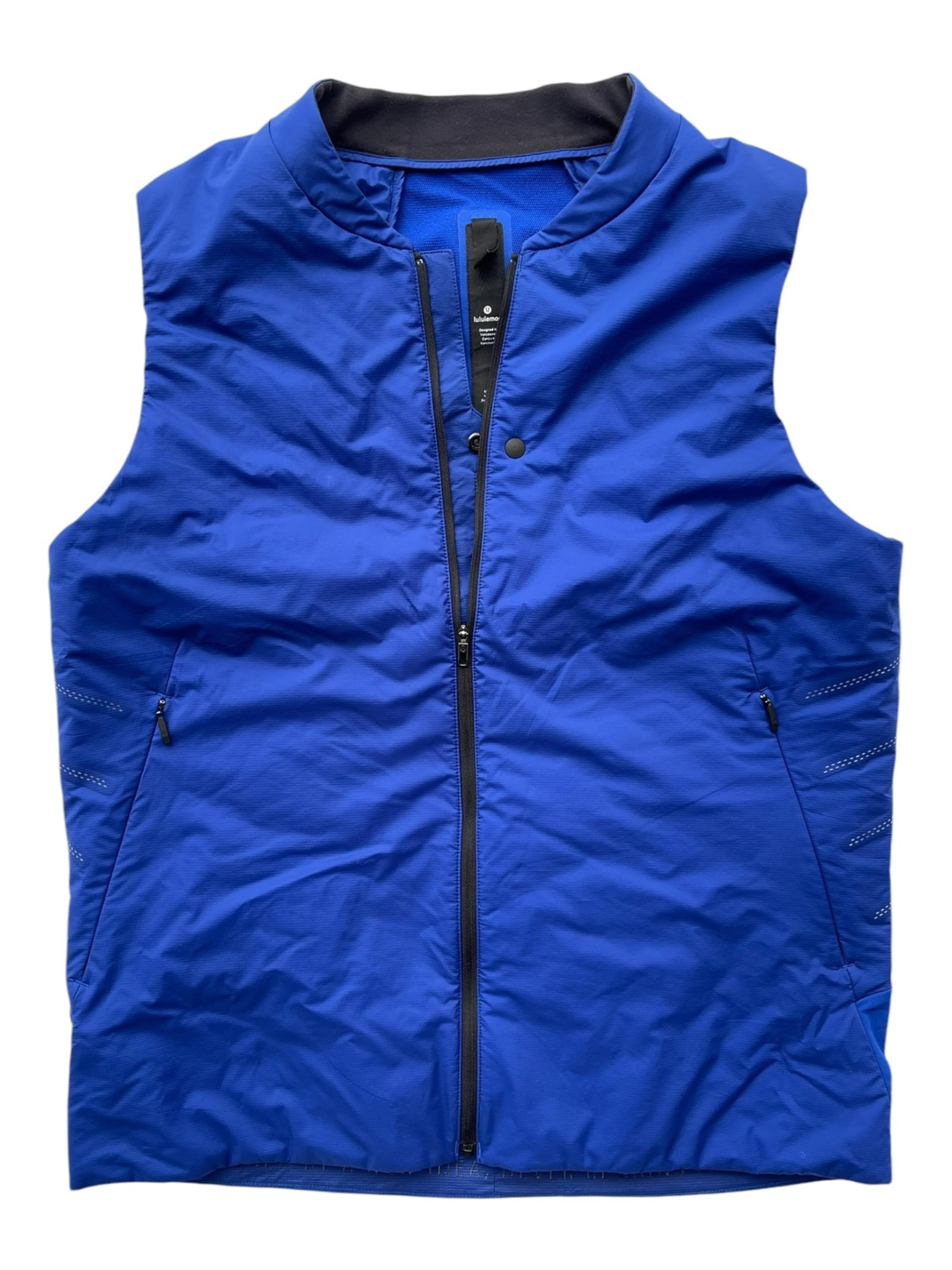 Lululemon Surge Thermo Primaloft Running Vest Mens Large Hero Blue Full Zip