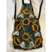 Traditional Mexican Floral Sunflower Calla Lily Embroidered Kitchen Apron