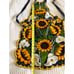 Traditional Mexican Floral Sunflower Calla Lily Embroidered Kitchen Apron