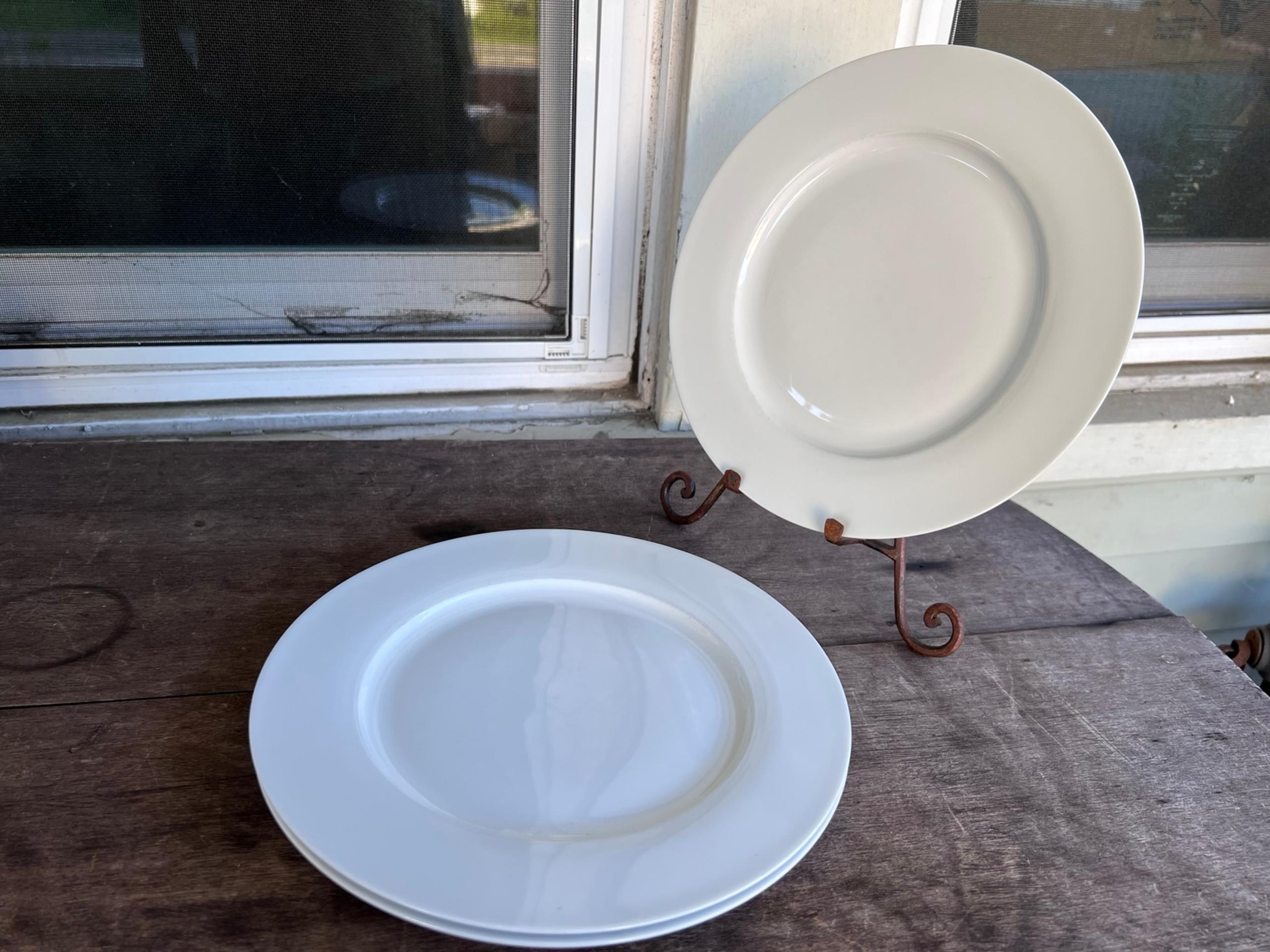 PORCELAIN Naturally White 10.5”Dinner Plates DishwasherMicro Safe SetOf 3 - Oneida