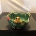 Pottery Frog Water Lilies Signed Planter/ Bowl