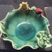 Pottery Frog Water Lilies Signed Planter/ Bowl