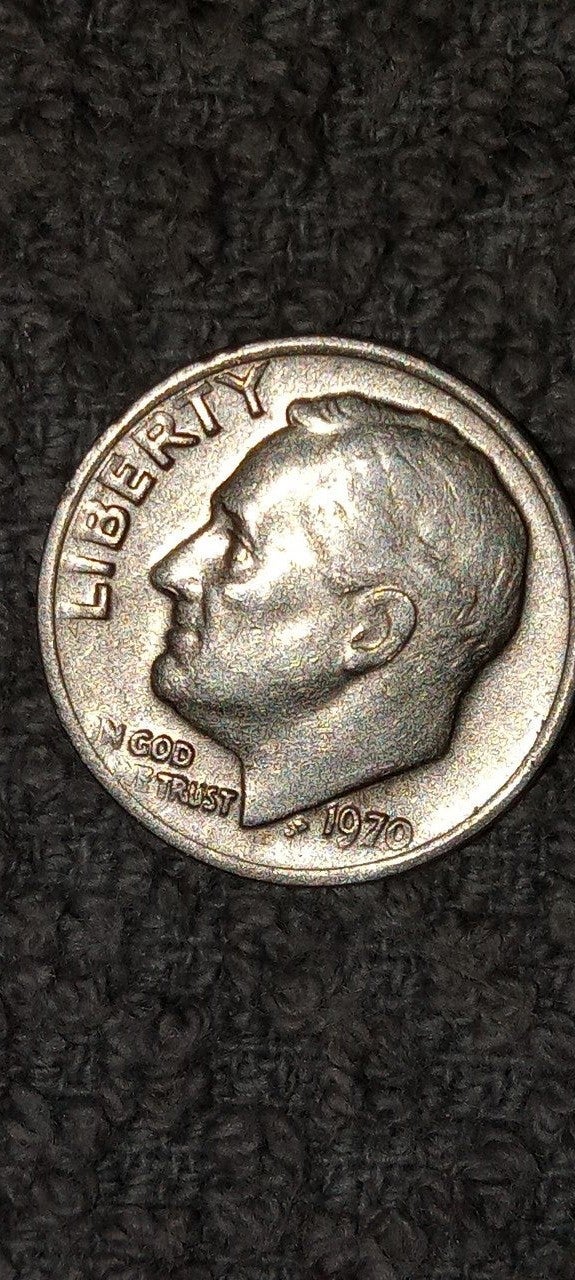 1970,NO MINT MARK US DIME.