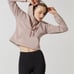 LULULEMON X BARRY'S HEATHERED RED DUST STRONGER AS ONE CROPPED HOODIE
