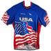 USA Flag Mens Cycling Jersey Size 2XL XXL Blue Red White Biking Shirt Waving