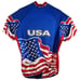 USA Flag Mens Cycling Jersey Size 2XL XXL Blue Red White Biking Shirt Waving